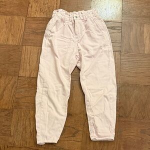 Zara Soft Pink Women's Paper Bag Jeans Size 6